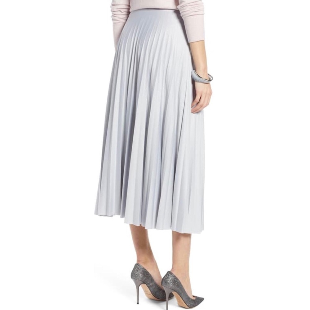 Halogen (Nordstrom) Metallic Pleat Midi Skirt - Picture 2 of 6